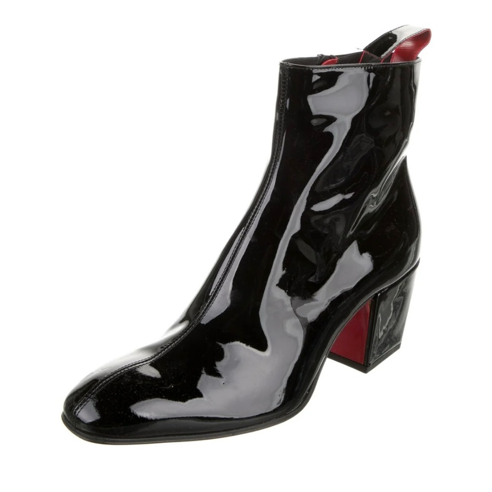 Christian Louboutin Rosalio Black Patent Leather boots 70MM